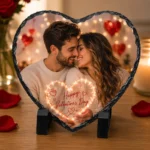 Personalised Heart Photo Rock Slate - 20 × 20 cm