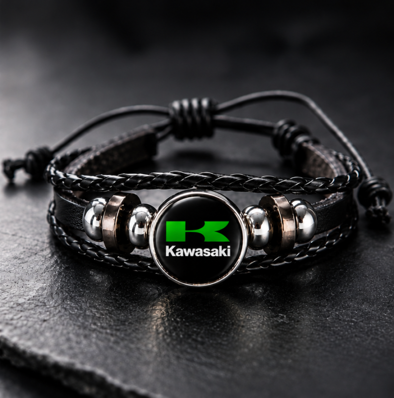 Kawasaki Leather Bracelet